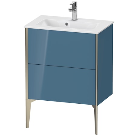 Xviu Floor Standing Vanity Unit Stone Blue High Gloss